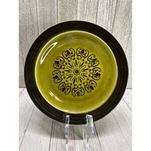 Vintage Andre Ponte Decostone Salad Plates Avocado Green Glade 7'' - Set of 8